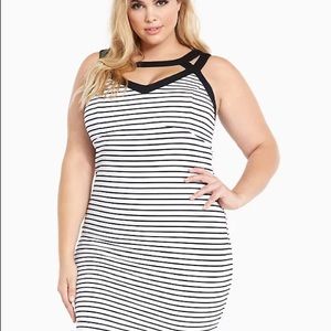 Torrid Textured Striped Bodycon Dress